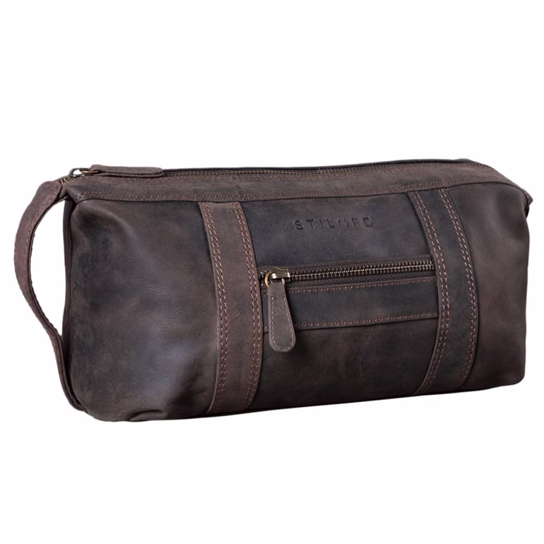 “Bruno” Beauty Case Uomo in Pelle 