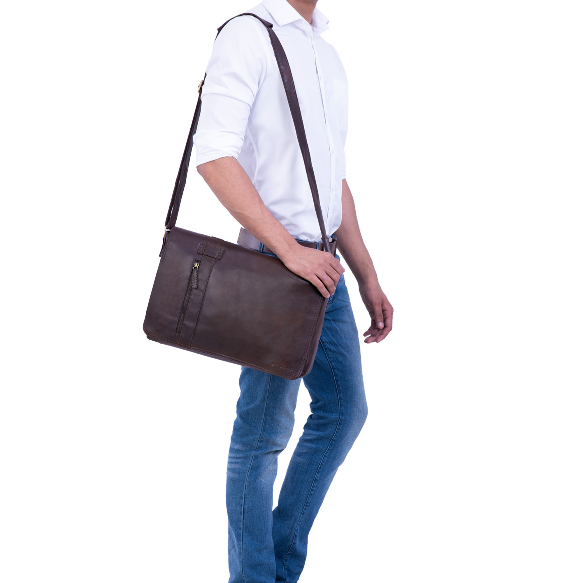 HAROLD'S Messenger Antica Borsa In Pelle Da 32 Cm: Classica E Spaziosa Con Scomparto Per Laptop - 3