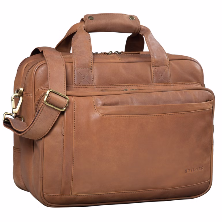 "Excelsior" XXL Borsa da Lavoro Uomo in Pelle Grande Porta PC 17+ Pollici