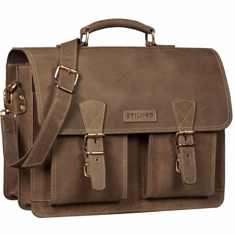 STILORD "Jeffrey" Cartella Pelle Vera Borsa Ventiquattrore Vintage