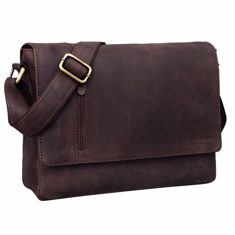 “Davis” Borsa Messenger in Pelle 13 Pollici
