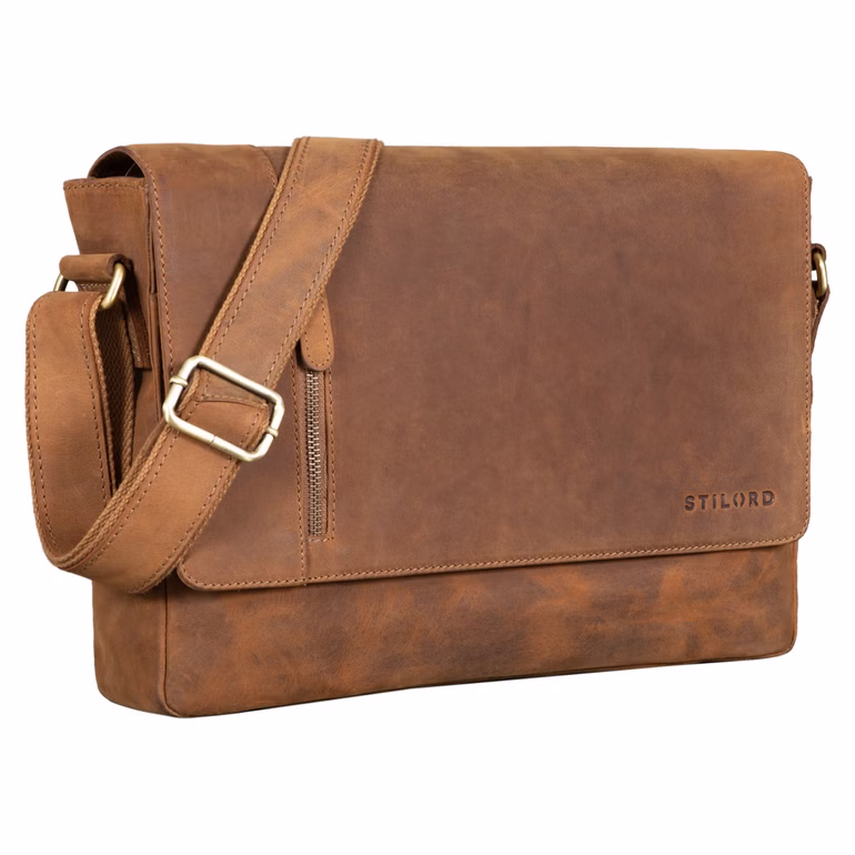 “Davis” Borsa Messenger in Pelle 13 Pollici