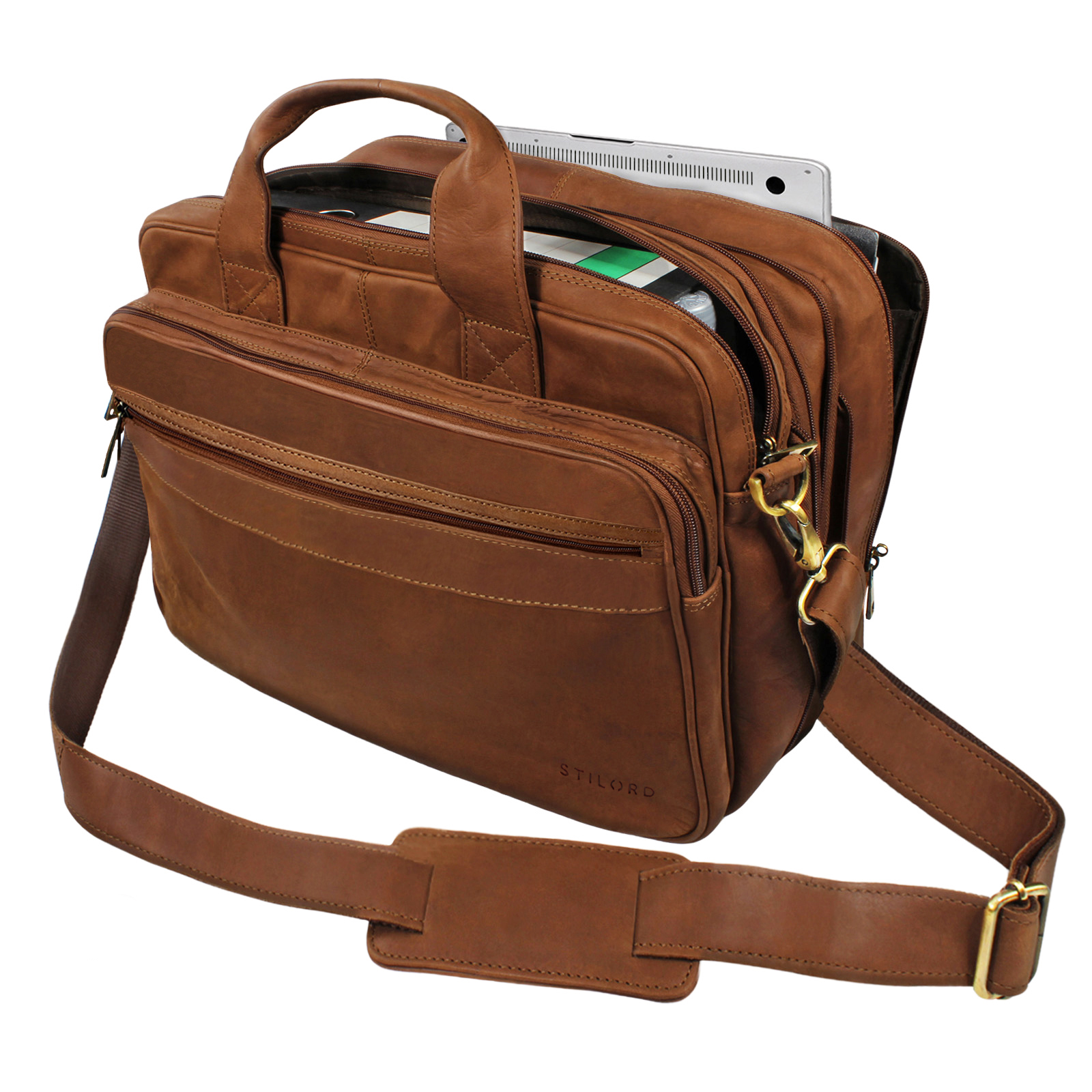 STILORD Como - Borsa a tracolla vintage da uomo in pelle