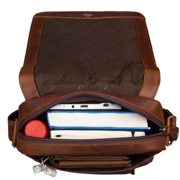 Borsello Uomo In Vera Pelle - Borsa A Tracolla Piccola Marrone Per IPad, IPhone E Viaggio - Foto 9