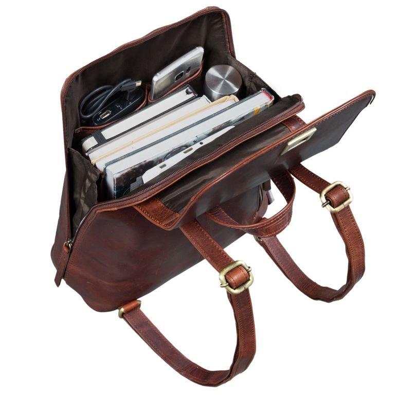 Zaino In Pelle Vintage STILORD 'Victoria II' Per Donna – Per Laptop 13 Pollici, Vera Pelle, Design Elegante