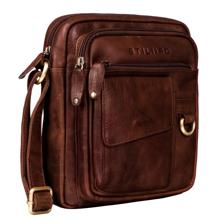 "Ryan" Messenger Bag Uomo Pelle