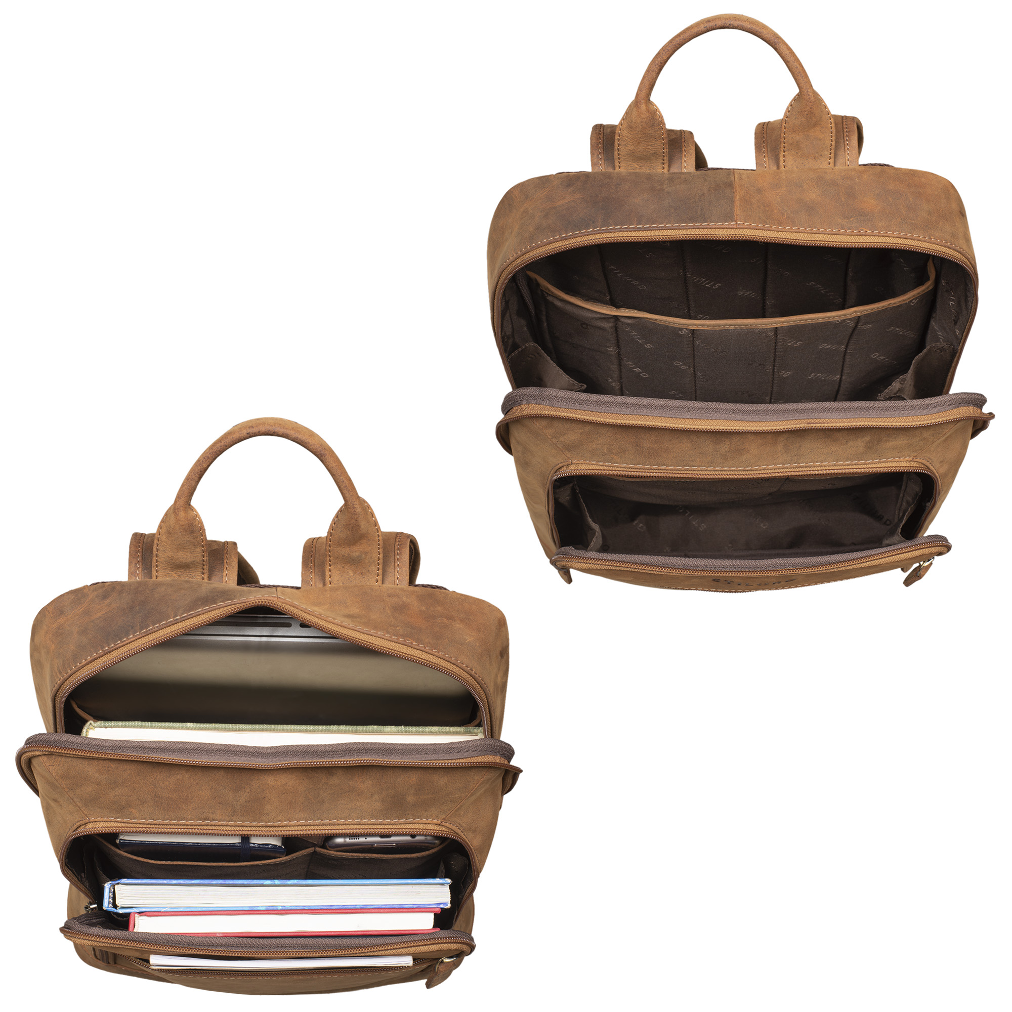 marrone Colore:florida STILORD /'Watson/' Zaino Laptop 15,6 Pollici Pelle Backpack Business Uomo Vintage Zaini per MacBook DIN A4 Daypack per Ufficio Zainetto Grande in Vera Pelle