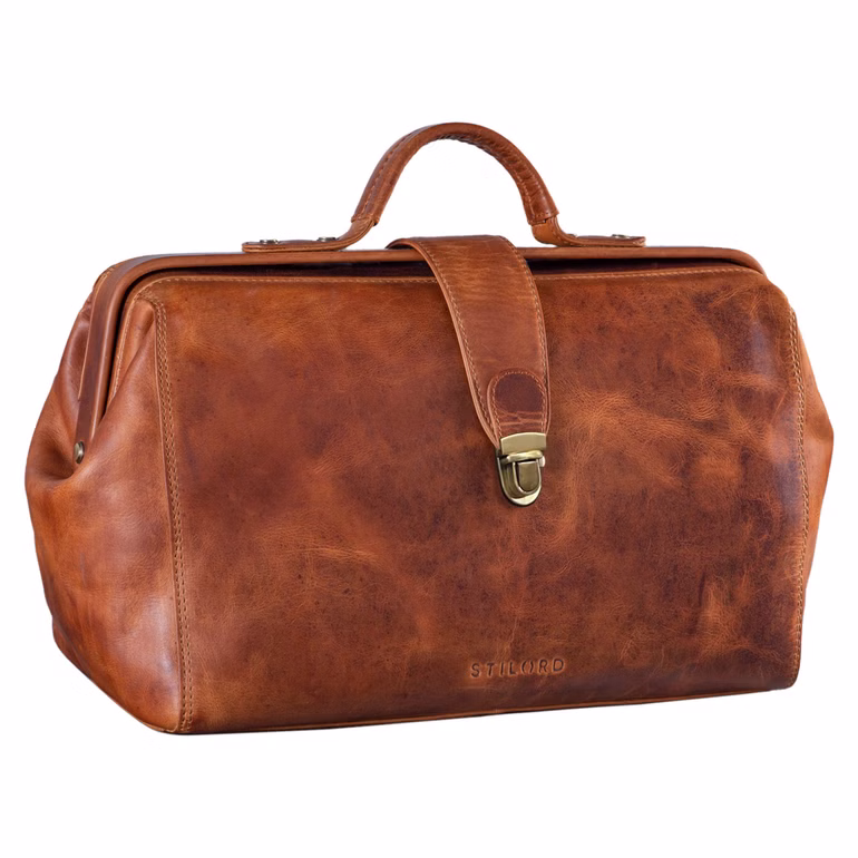 "Percy" Borsa da Medico in Pelle Vintage