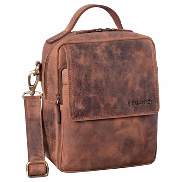 "Gideon" Borsello Uomo a Tracolla in Pelle Vintage