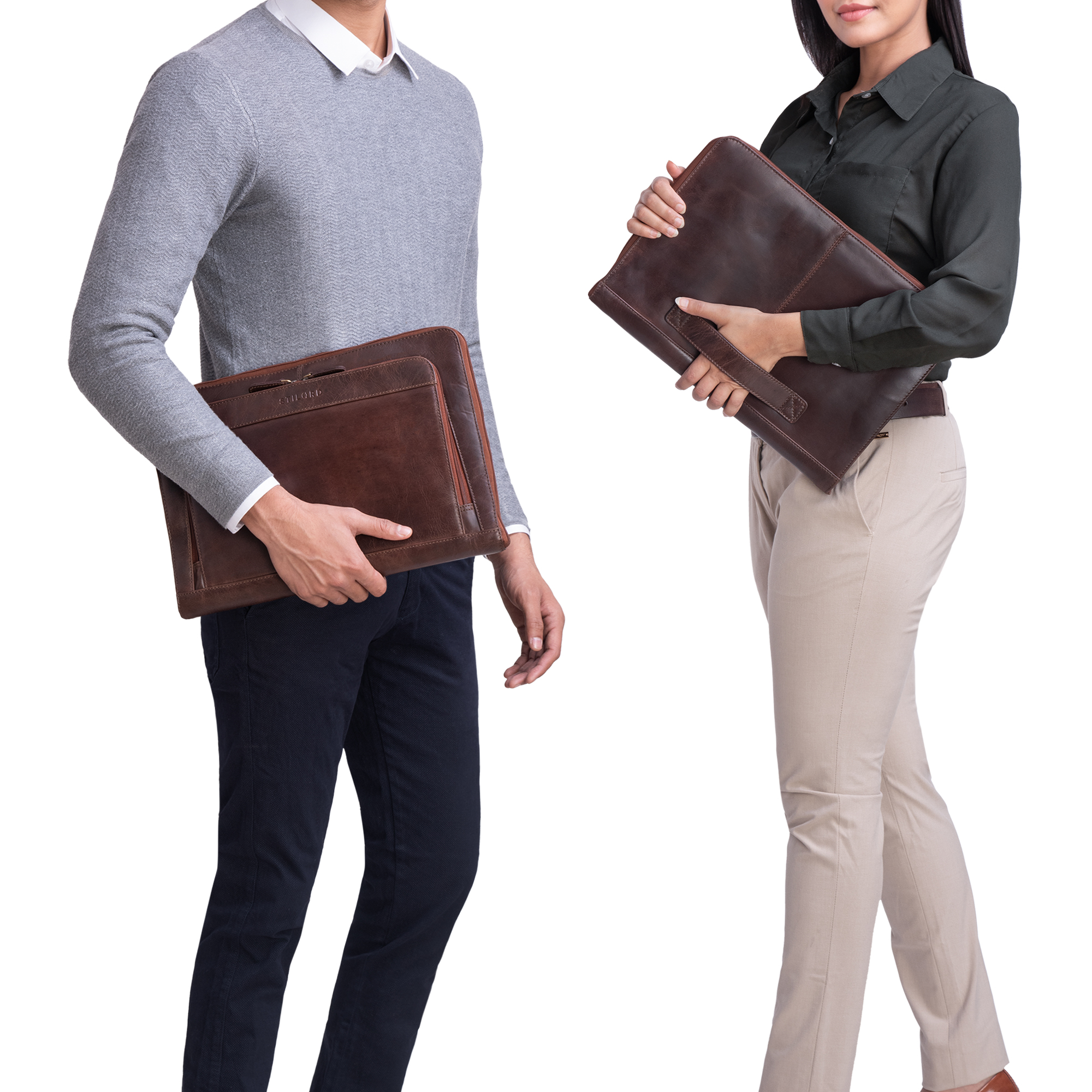 Cartella Portadocumenti STILORD 'Massimo' In Pelle - Per MacBook 13.3' Con Cerniera - Foto 3