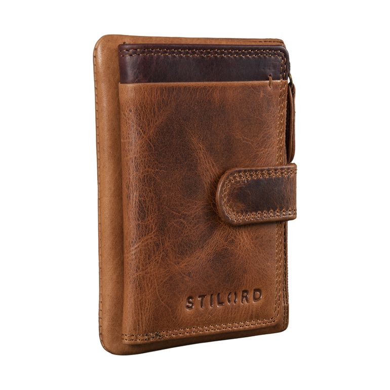 Mala Leather Portamonete In Pelle Lucy Con Zip A Cuore E Protezione RFID - Nero