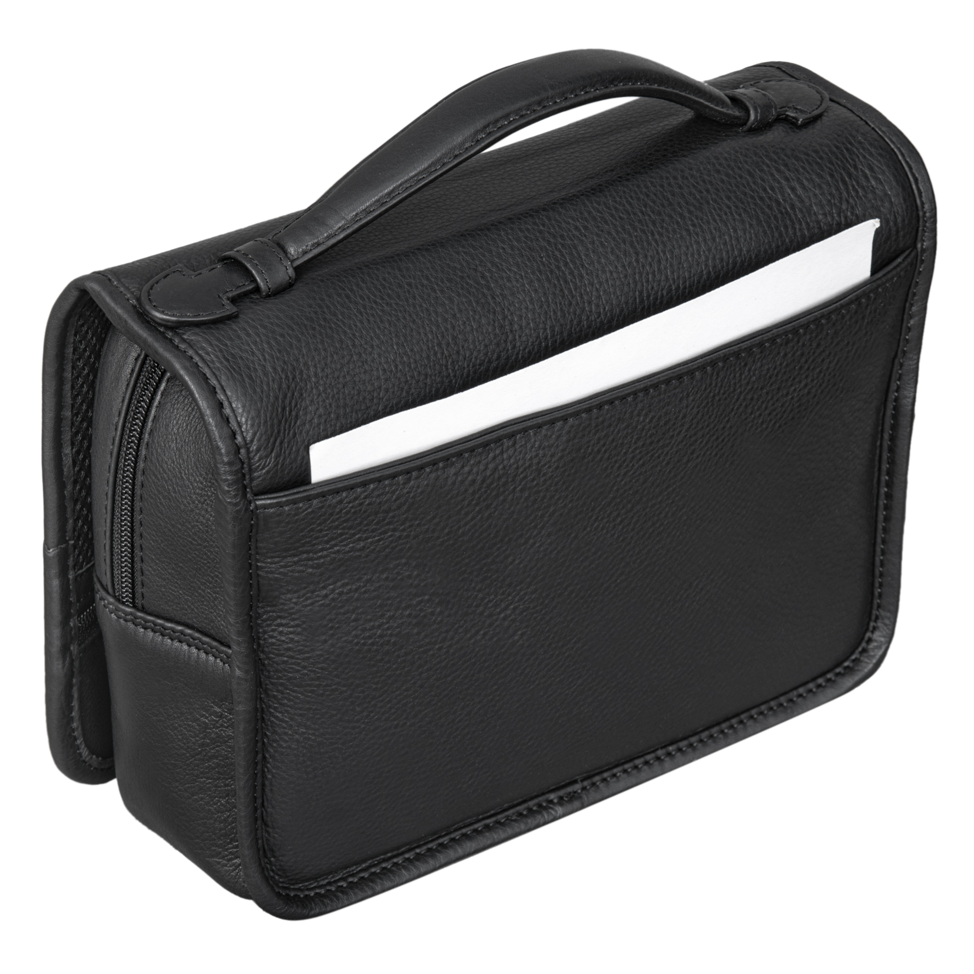 MAANGE Set 3 Borse Da Toilette Da Viaggio In PU Nero: Organizer Cosmetici Impermeabili Con Cerniera - 4