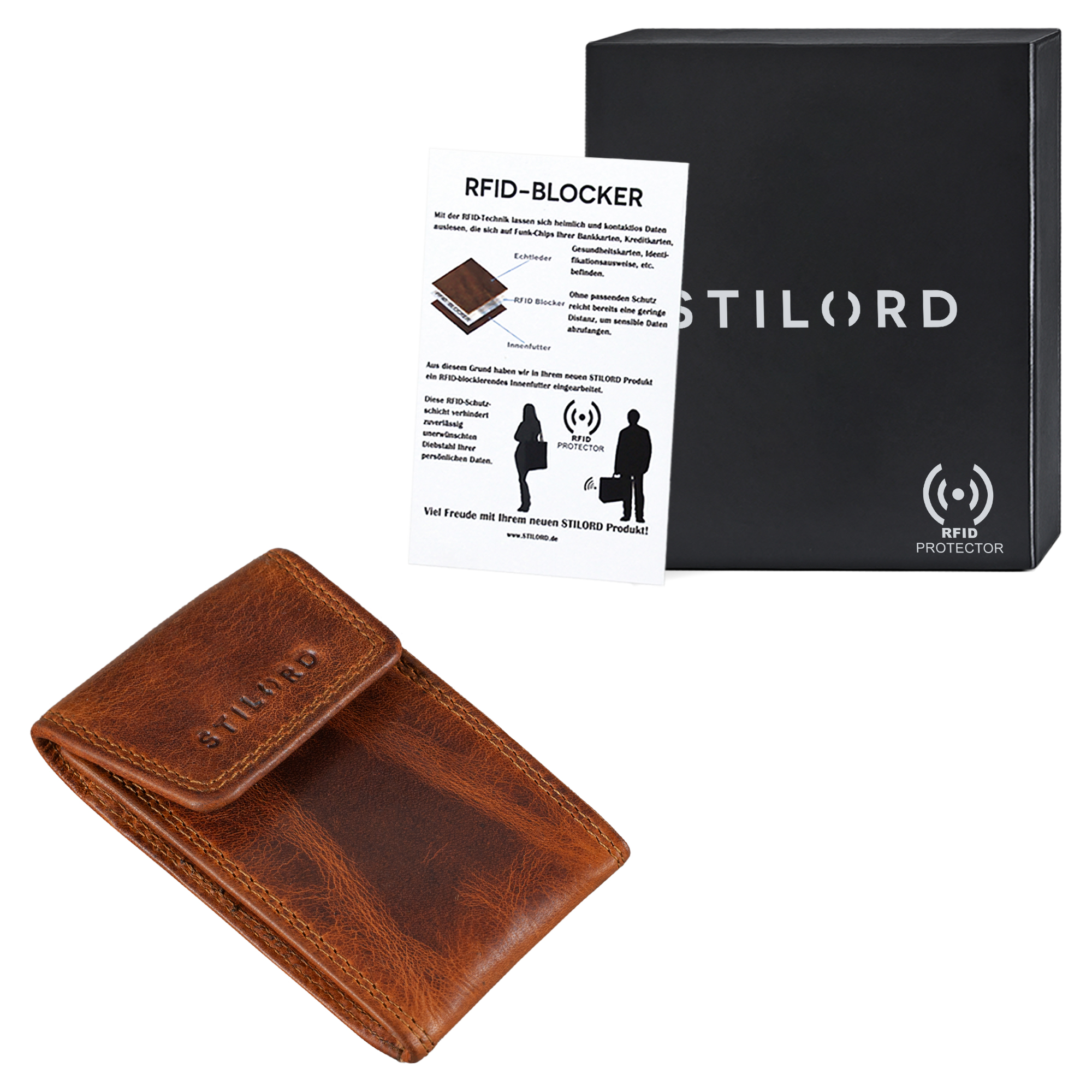 Bugatti Volo Portachiavi Borsellino Portamonete Pelle