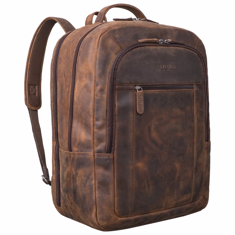 "Erikson" Zaino in Pelle Grande 15 16 17 Pollici