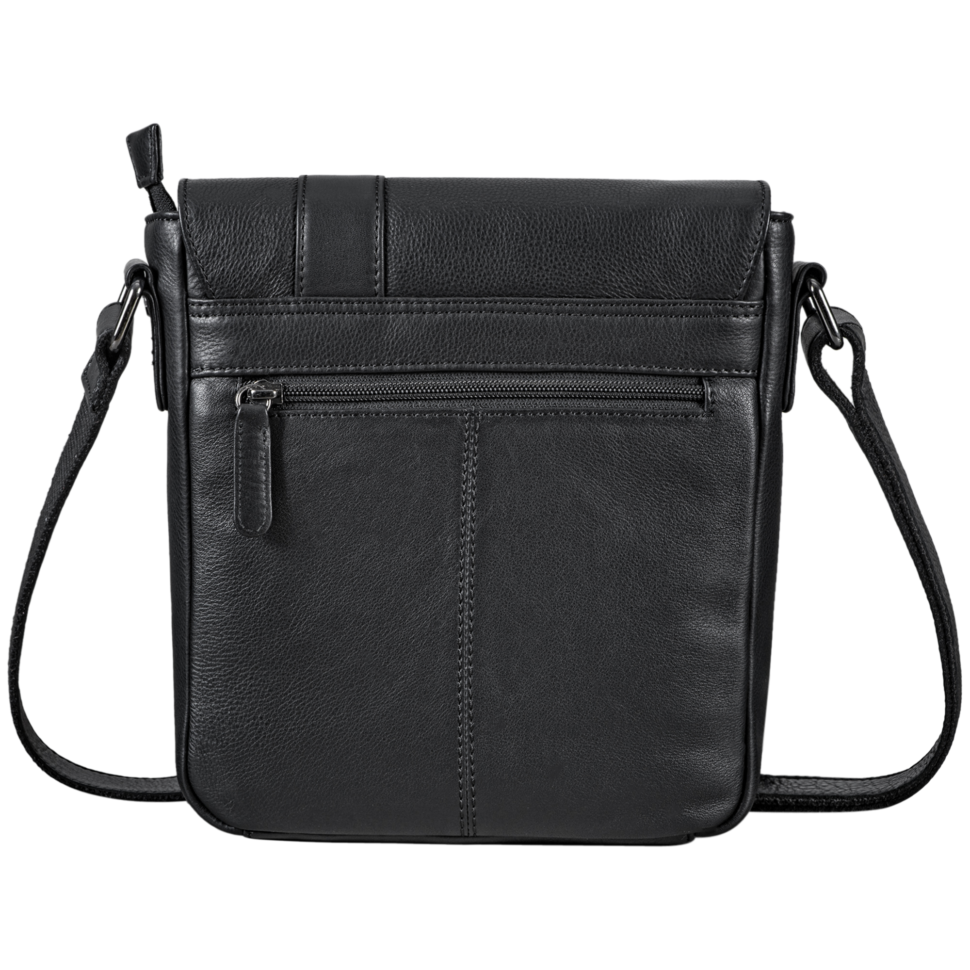 Borsa A Tracolla Uomo STILORD 'Nino' In Vera Pelle - Vintage, Con Patta Smussata, Misure 21x25 Cm
