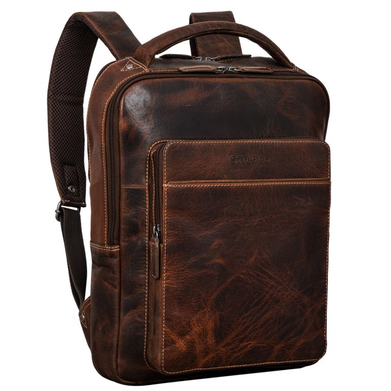 "Nicky" Laptop Backpack in pelle grande donna uomo