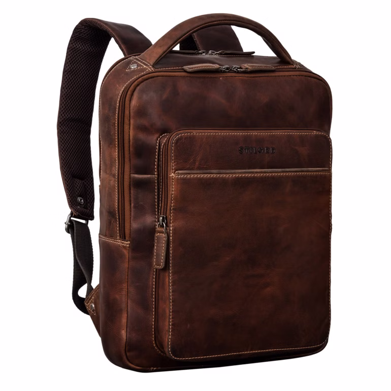 "Nicky" Laptop Backpack in pelle grande donna uomo