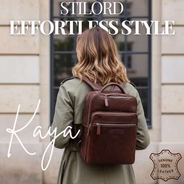 "Kaya" Zaino Donna Pelle Premium Elegante con Scomparto per Laptop da 14 Pollici