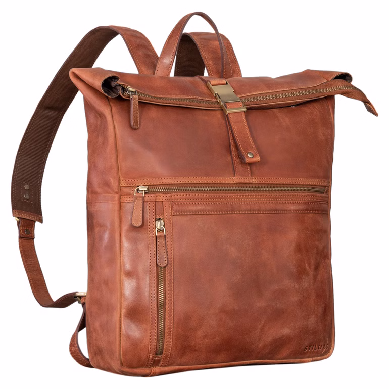 "Edmund" Zaino Rolltop in pelle Uomo e Donna