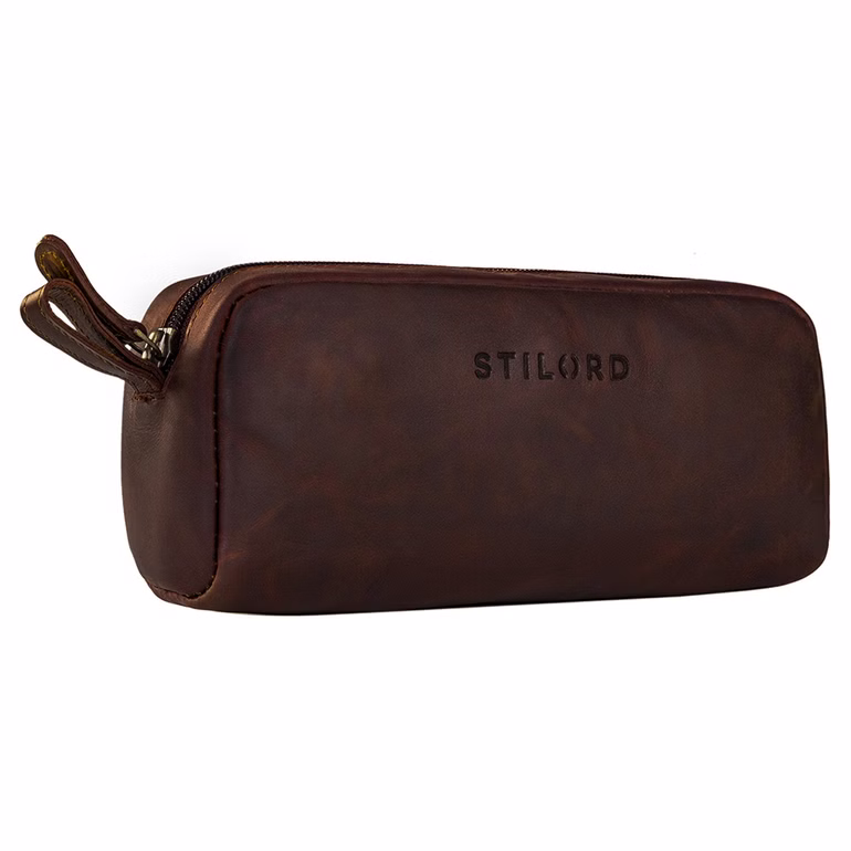 "Dale" Vintage Astuccio Portapenne Pelle Grande per Università Lavoro Scuola e Ufficio