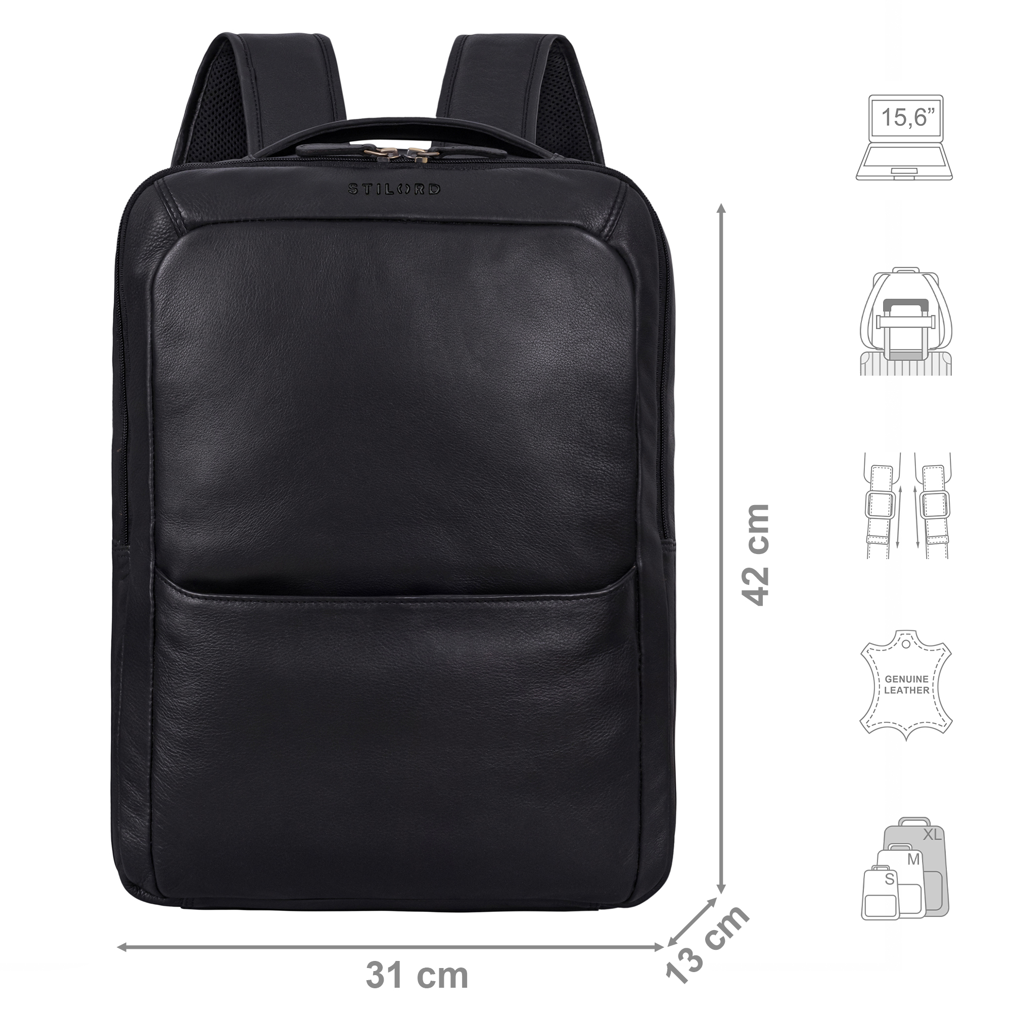 Leresas Zaino In Pelle Vegana Da 35L – Unisex, Grande, Con Portafoglio Incluso, Per Laptop 17”, Lavoro, Viaggio E Università (marrone/beige/nero/caffè)
