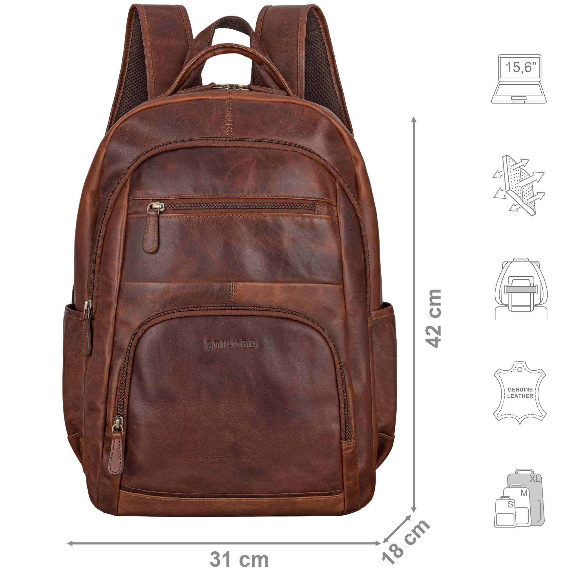 Borsa a tracolla da uomo in pelle zaino da lavoro impermeabile borsa per computer borsa da viaggio, 2, Medium, Affari