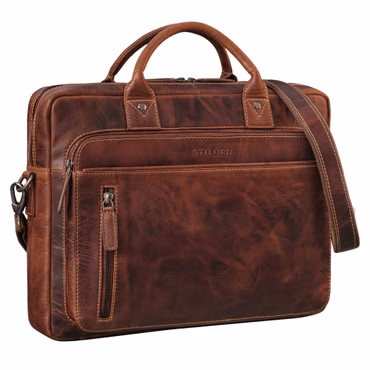 "Syd" Borsa Business Vera Pelle per Portatile 13 - 14 Pollici  Uomo Donna media grandezza 