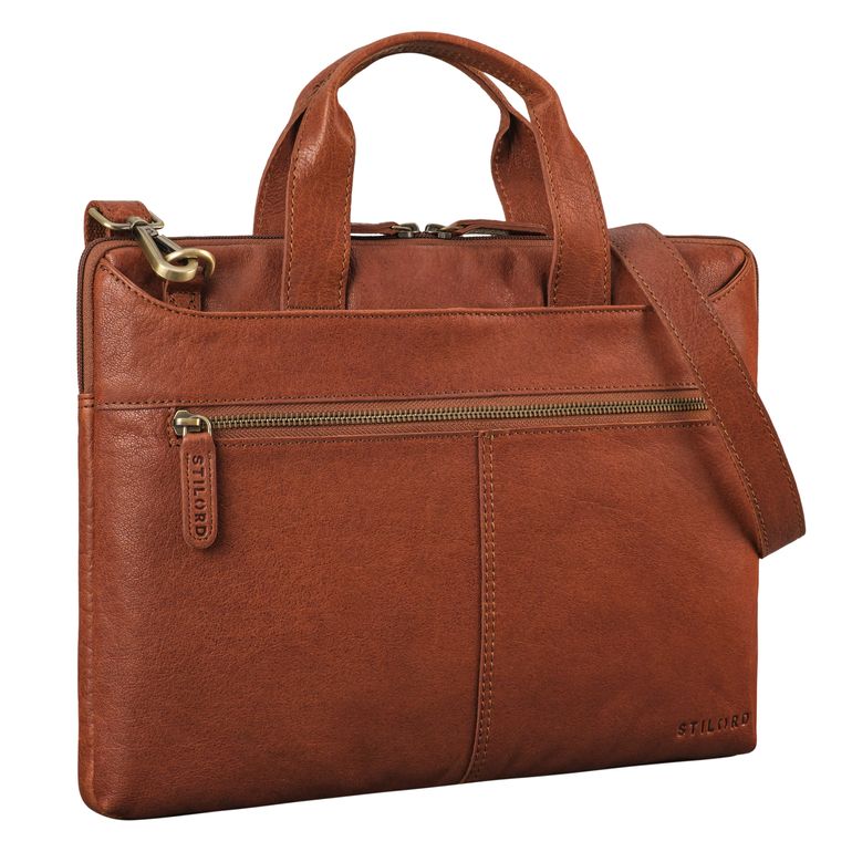 "Ross" Vintage Borsa a Tracolla in Vera Pelle per Laptop 14 Pollici