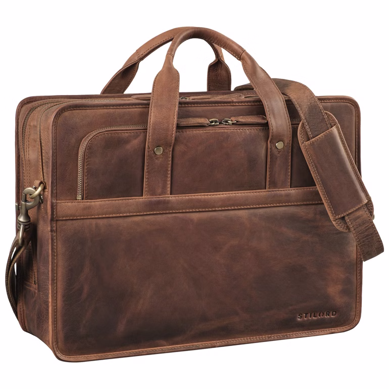 "Paolo" Borsa Lavoro Uomo in Pelle Grande porta Laptop 15,6"