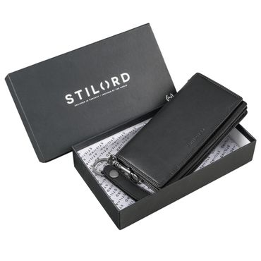 Portafoglio Con Catena E Protezione RFID - Vera Pelle Con Zip