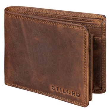 Charmoni Portamonete Uomo In Vera Pelle – Portafoglio Multi Tasche Marrone – Taglia Unica - 3