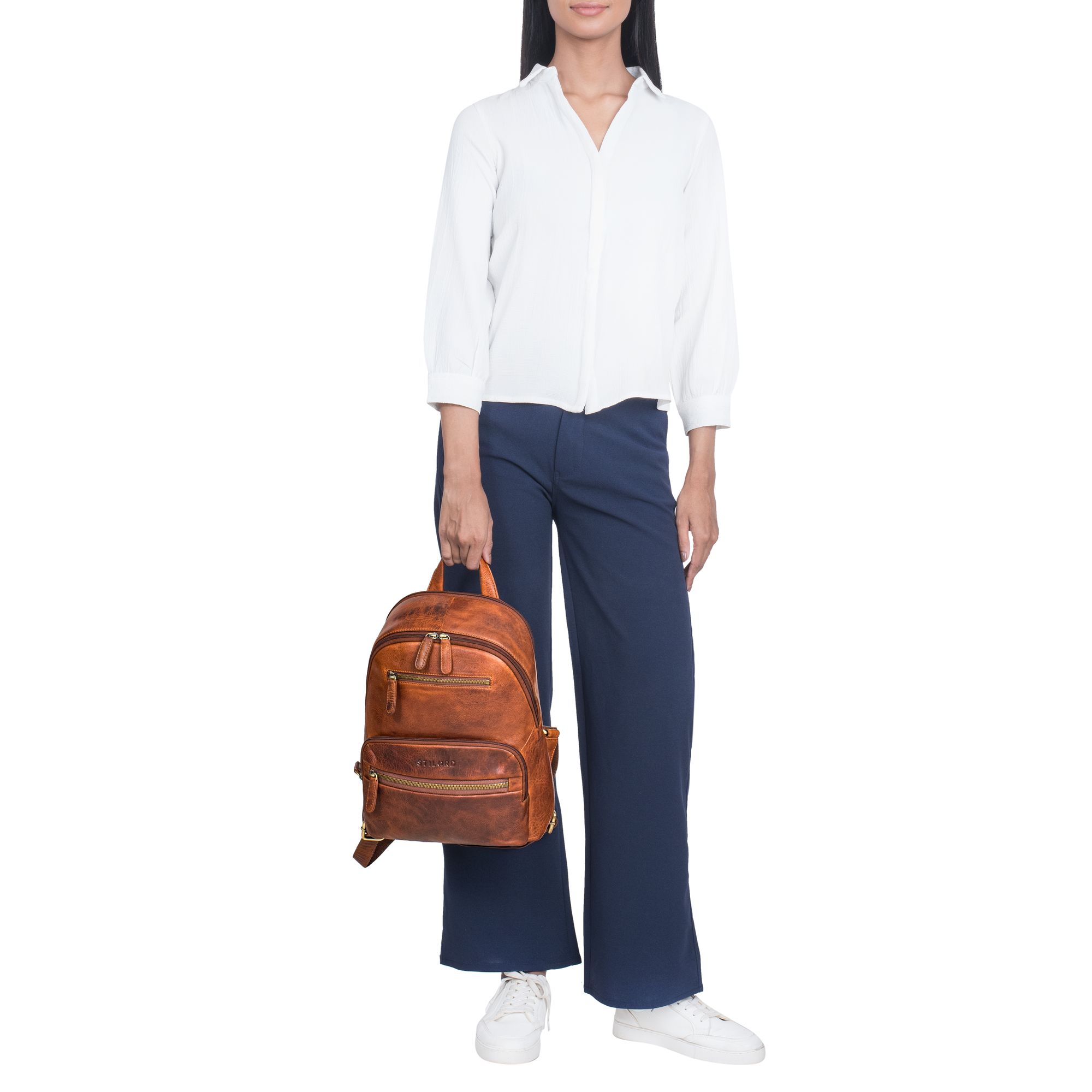 Zaino In Vera Pelle STILORD 'Pearl' Per Donna - Piccolo Ed Elegante Per Tablet 10.9"