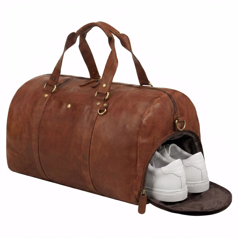 "Ventura" Borsa da Viaggio in Pelle Uomo Grande 40L con Scomparto Scarpe