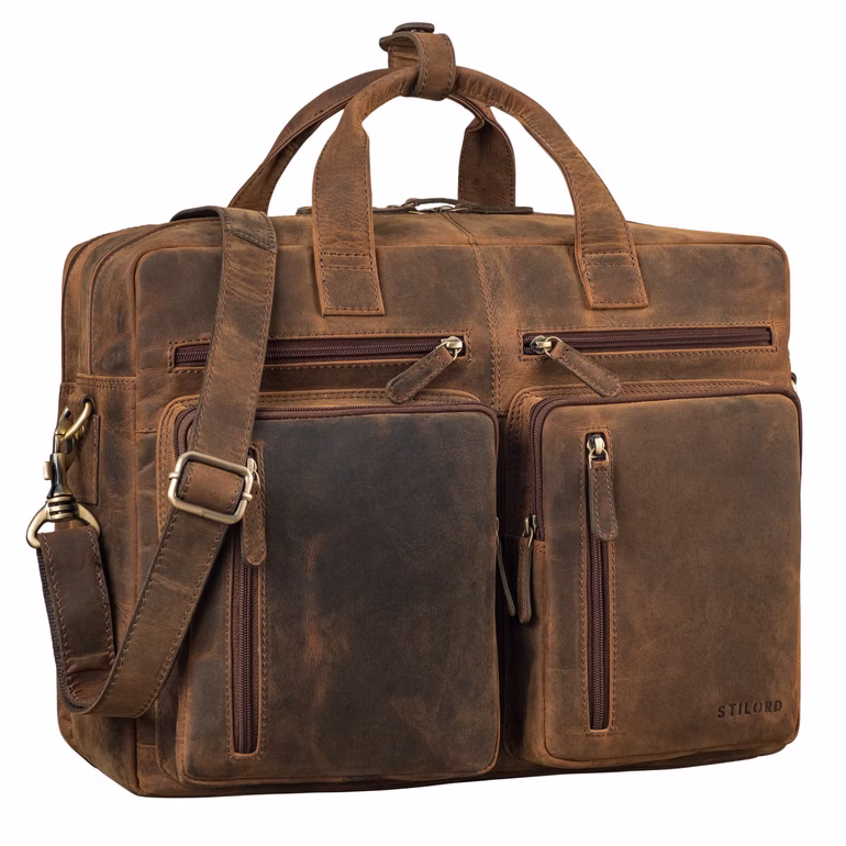 "Goliatus" XXL Borsa Porta PC Portatile 17,3 Pollici Pelle Uomo e Donna