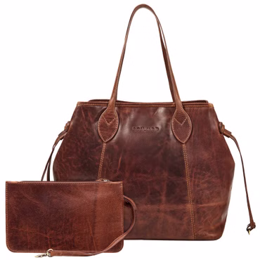 "Camelia" 2 Pezzi Set Borsa Donna Grande Pelle con Portafoglio