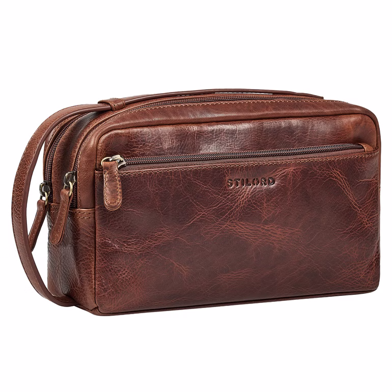 "Bran" Grande Pochette da Polso Uomo in Pelle Vintage Vera