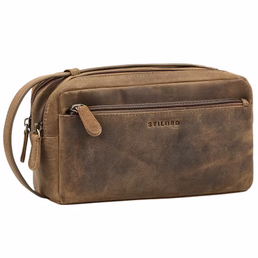 "Gaius" Beauty Case da Viaggio Uomo in Pelle Vera Vintage