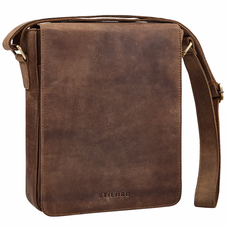 "Cosmo" Vintage Borsello in Pelle da Uomo Messenger Bag Media