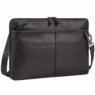 "Graham" Sottile Borsa Porta PC Vera Pelle 15.6 Pollici con Bretelle "Graham" Sottile Borsa Porta PC Vera Pelle 15.6 Pollici con Bretelle