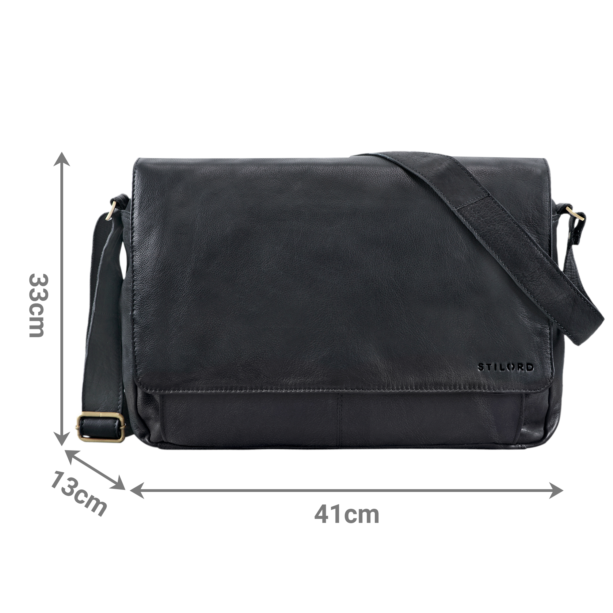 Cartella Porta Computer In Pelle Vintage 16 Pollici - Borsa Messenger Uomo Con Tracolla Regolabile E Manici, Marrone - 3