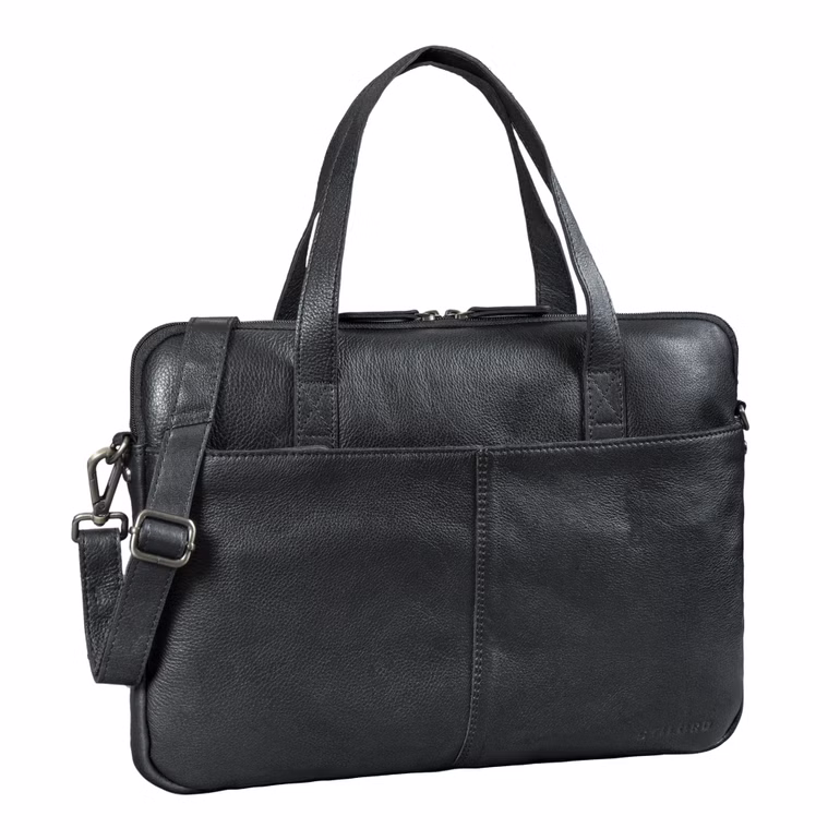"Leonel" Sottile Borsa Porta PC Vera Pelle 15.6 Pollici con Bretelle "Leonel" Sottile Borsa Porta PC Vera Pelle 15.6 Pollici con Bretelle