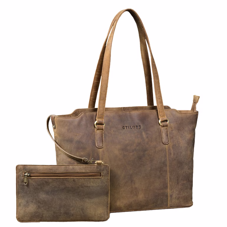 "Livia" Borsa Shopper Donna in Pelle Grande Set 2 Pezzi con Pochette o Portafoglio "Livia" Borsa Shopper Donna in Pelle Grande Set 2 Pezzi con Pochette o Portafoglio