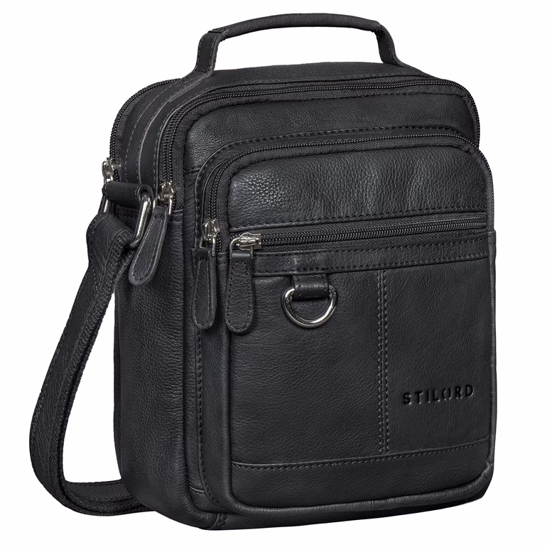 "Jonas" Borsello Uomo Tracolla Pelle Piccolo con Manico per Tablet 8 Pollici