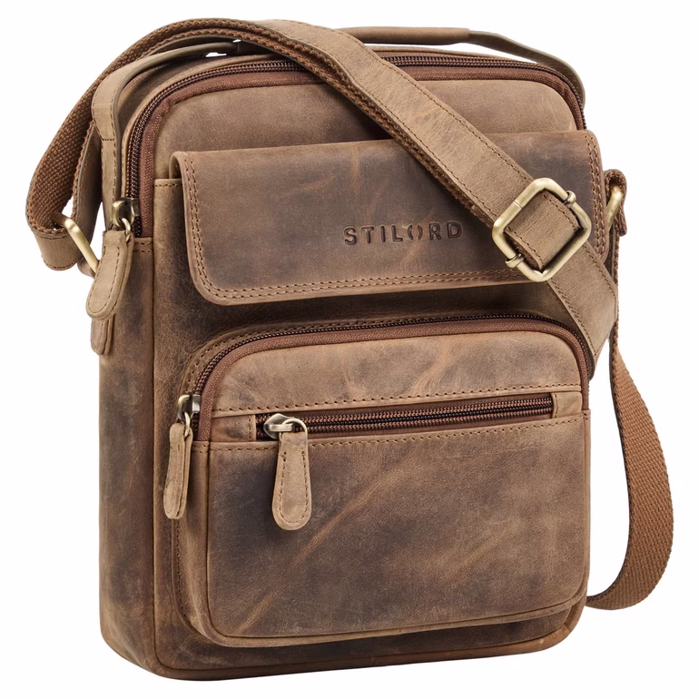 "Amir" Piccolo Borsello Tracolla Pelle Uomo per Tablet 8 Pollici 