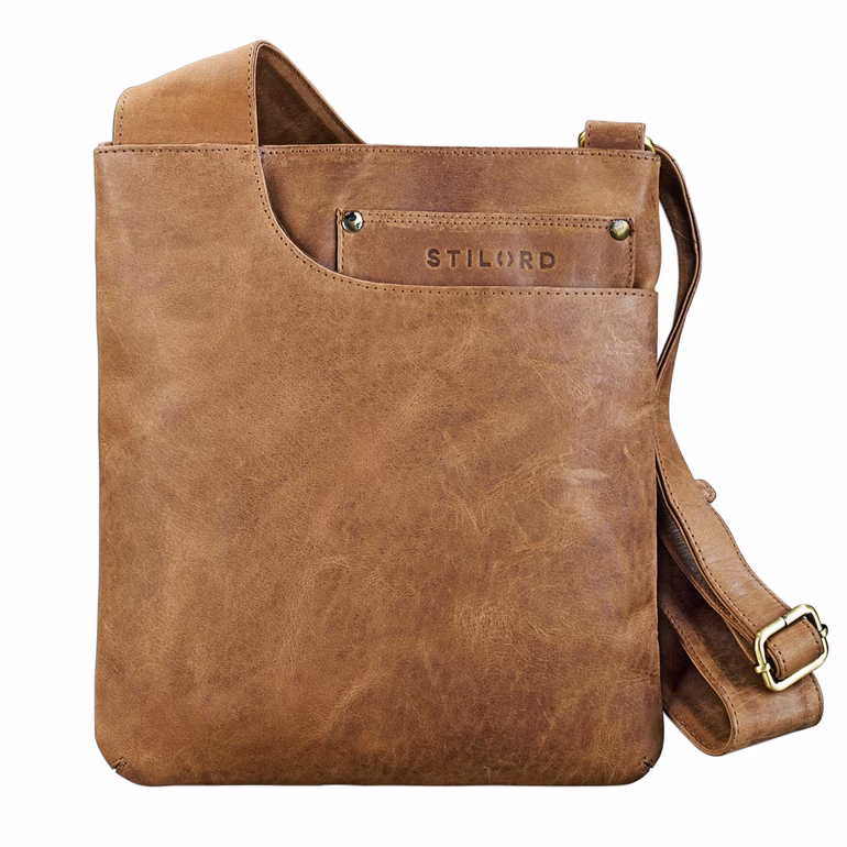 "Hendrik" Borsa a Tracolla Cuoio ocra marrone