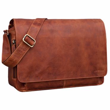 "Tom" Borsa Messenger Vintage in Pelle Portadcumenti 15 Pollici