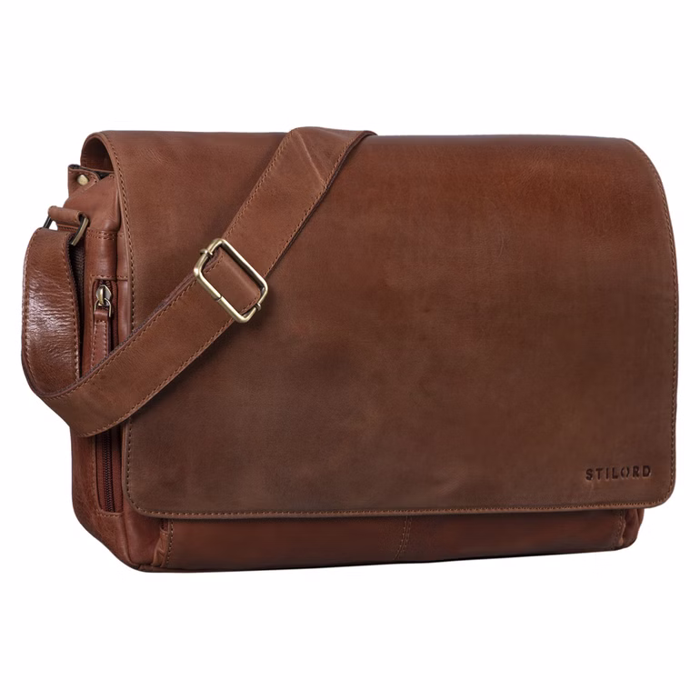 "Tom" Borsa Messenger Vintage in Pelle Portadcumenti 15 Pollici