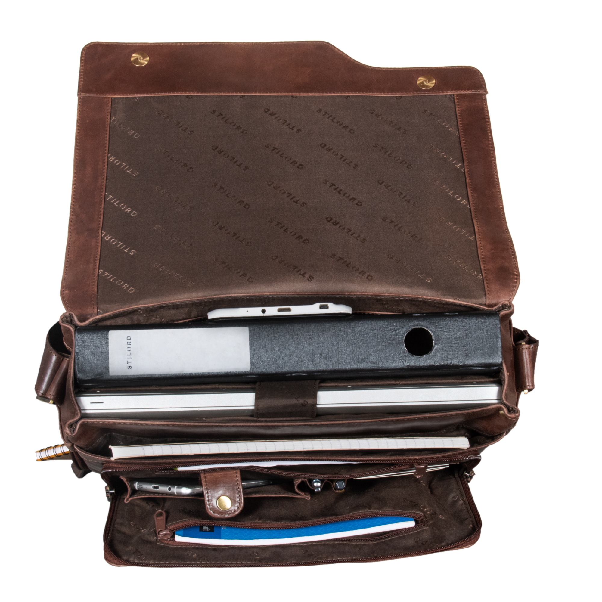 Borsa Porta PC In Vera Pelle STILORD - Per Laptop 15.6", Sottile Ed Elegante, Uomo Business - Foto 11