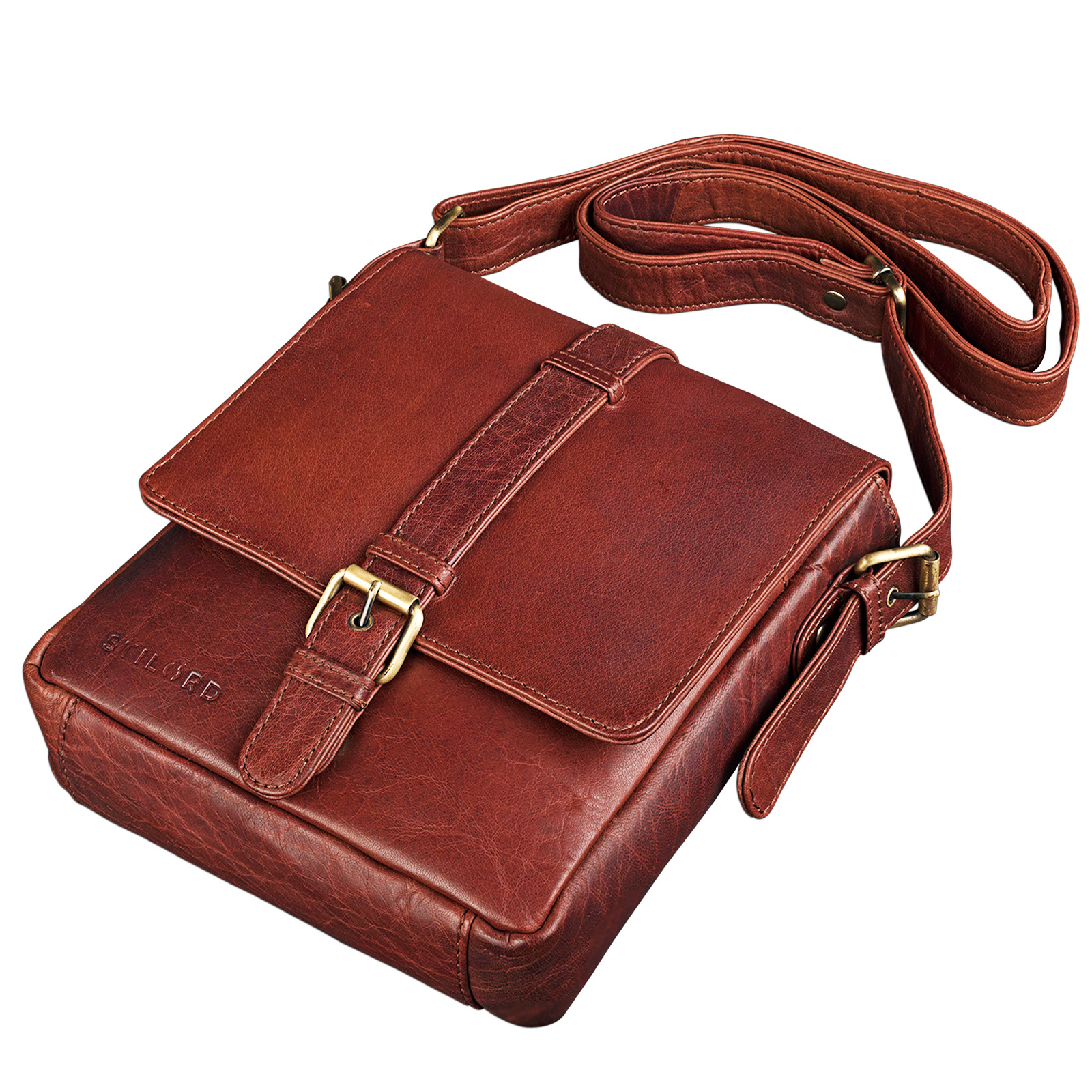 Borsa Uomo Originale Marrone Vintage Messenger A Tracolla Laptop