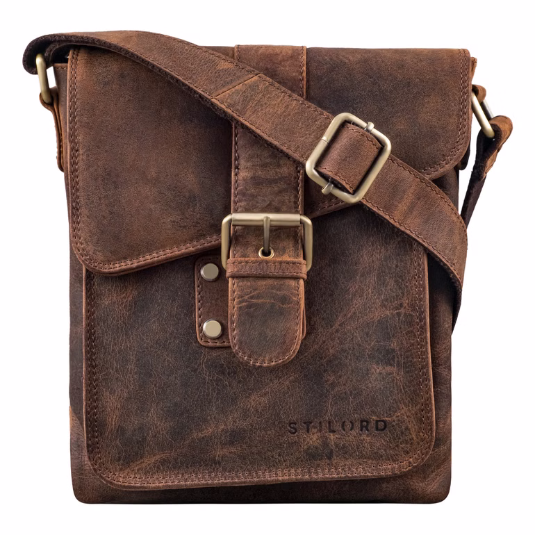 "Mattia" Borsa a Tracolla Uomo in Pelle Vintage